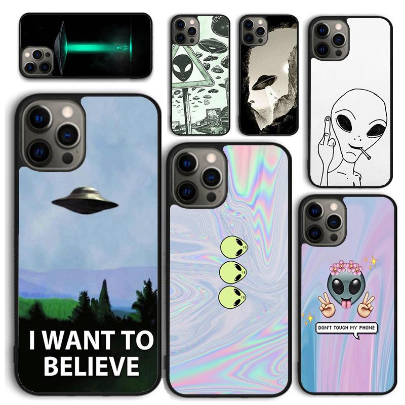 Чехол для телефона 'Инопланетный марсианский НЛО' для iPhone 17 Air 16 15 14 12 13 PLUS 11 PRO MAX Задняя крышка Fundas Shell