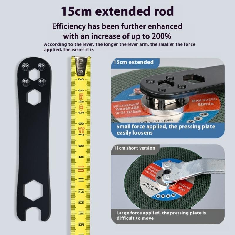 Flexible Angle Cutter Mechanism 4 Point Gear Spanner Angle Grinder Key Rapid Disc Installation High Strength Steel Build