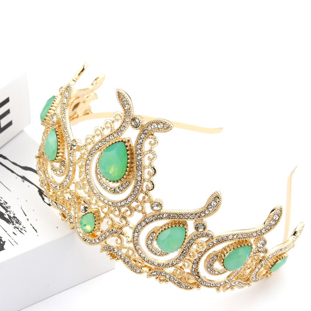 Корона золотого цвета, богемные хрустальные головные уборы, диадемы, свадебные аксессуары для волос