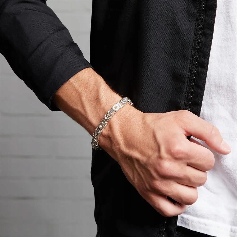 THICK Silver Men' Bracelet ROYAL Weave Bracelet Gift