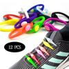 12pcs/Pack Lazy Silicone Shoelaces Round Elastic Shoe Laces Special No Tie Rubber For Sneakers Fit Strap It Is More Convenient To Save Your Time Seed