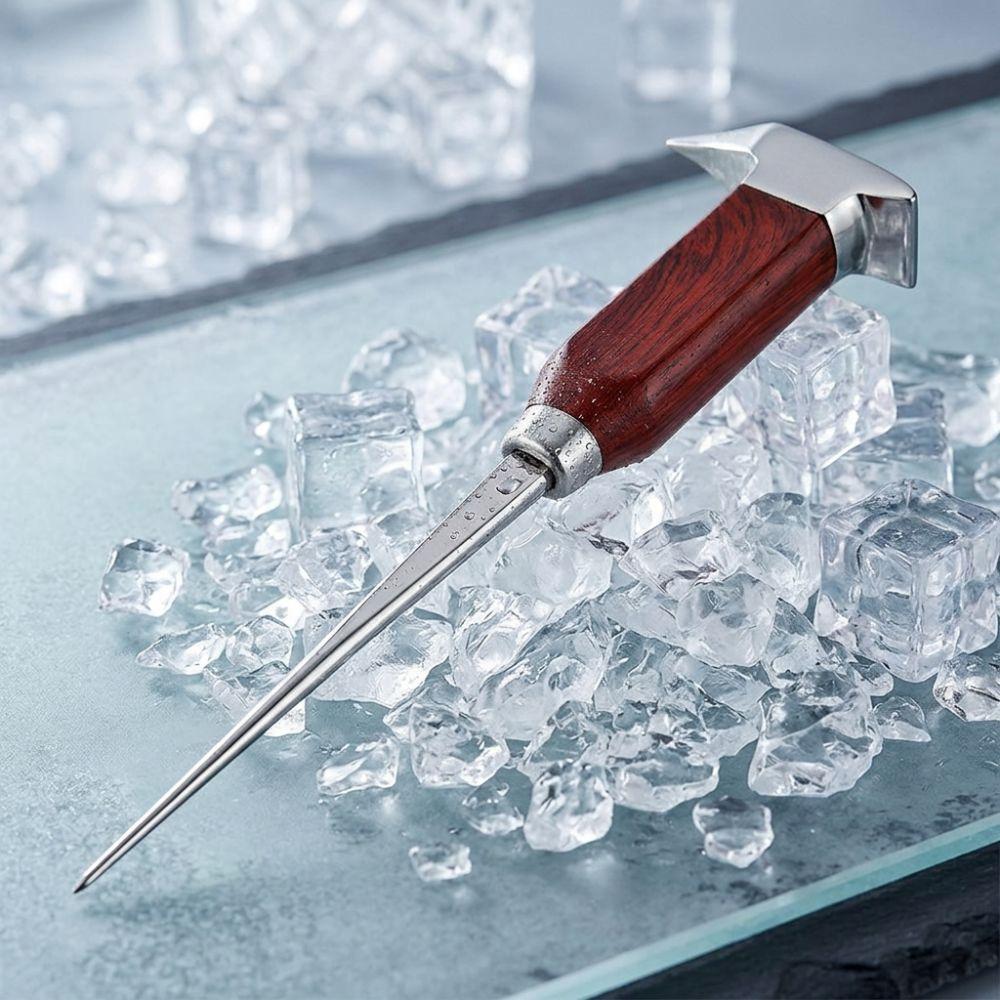 Efficient Single Prong Wood Handle Ice Pick Long Handle Ice Breaking Tool Ice Carving Tool Restaurants