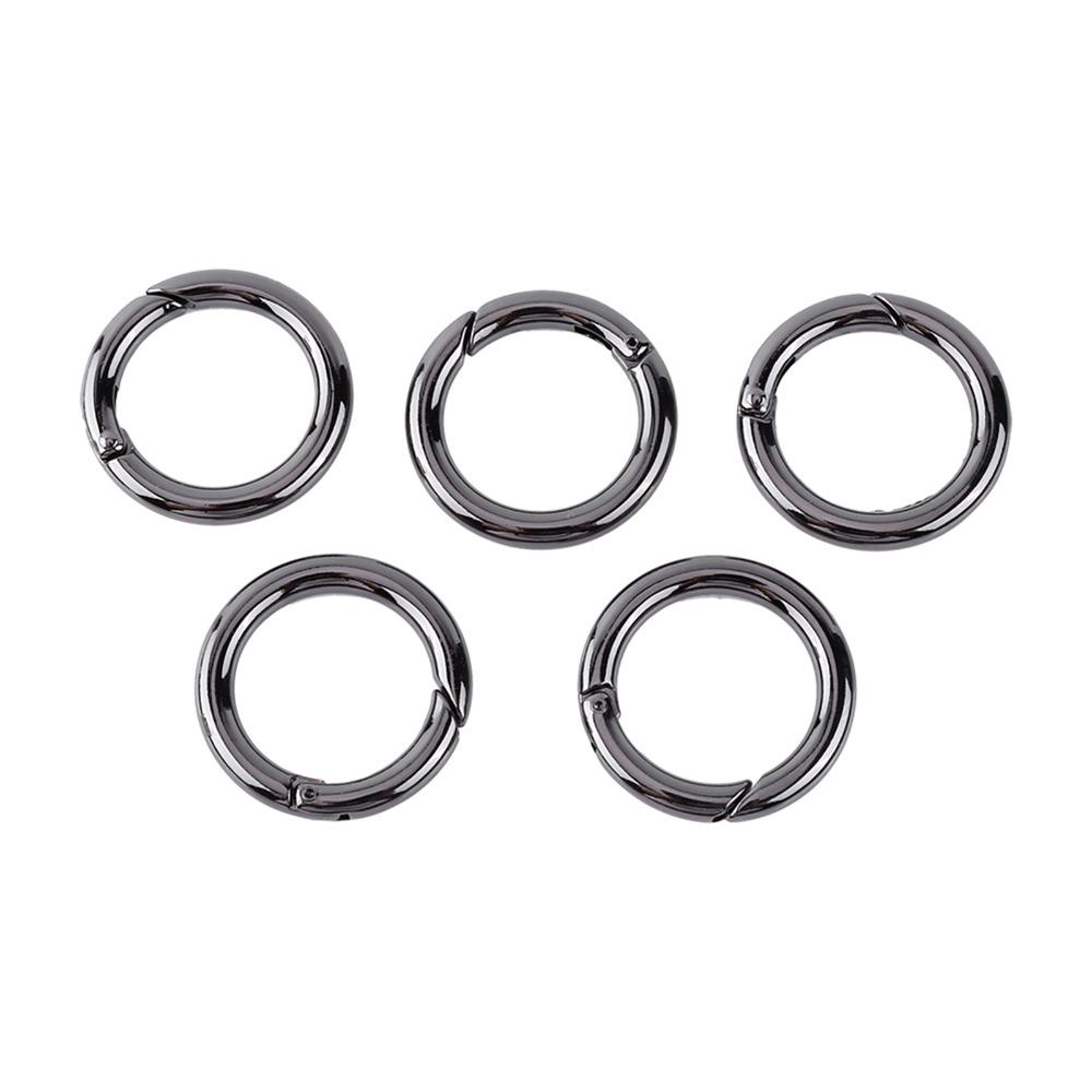 20 Pcs Round Round Carabiner Spring Snap Clips Zinc Alloy Keychain Buckle  Outdoor Activities