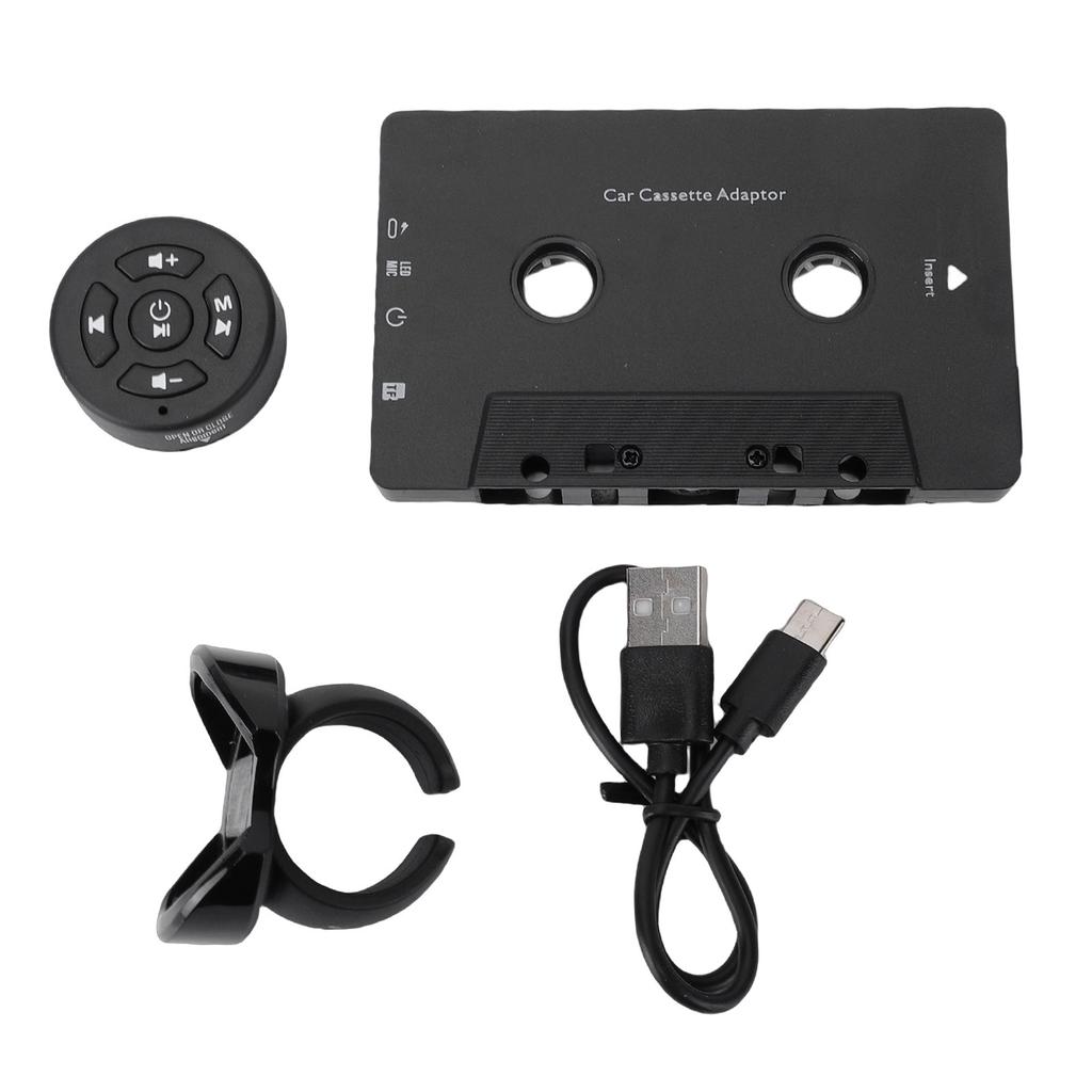 Car Wireless Cassette Receiver with Remote Control Bluetooth Tape Player to Aux Adapter Support Handsfree Call Phone