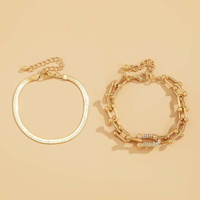 Металлический браслет в стиле панк U-образной формы для женщин, модная цепочка с кристаллами и цирконием, браслет, ювелирное изделие, подарок для вечеринки, Mujer