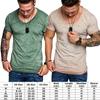 Fashion Men's Casual Tops V-neck T-shirt With Slim Fit And Premium Cotton Blend