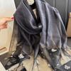 Bow Thin Silk Scarf Korean Lace Scarf Wraps Fashion Women Hijab Shawls  Lady