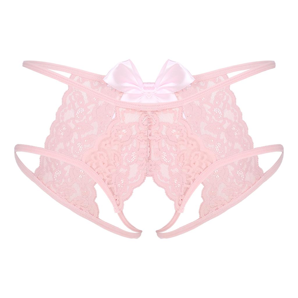 Мужские прозрачные кружевные стринги с завязками на спине, стринги без выреза с бантом, подарок на медовый месяц