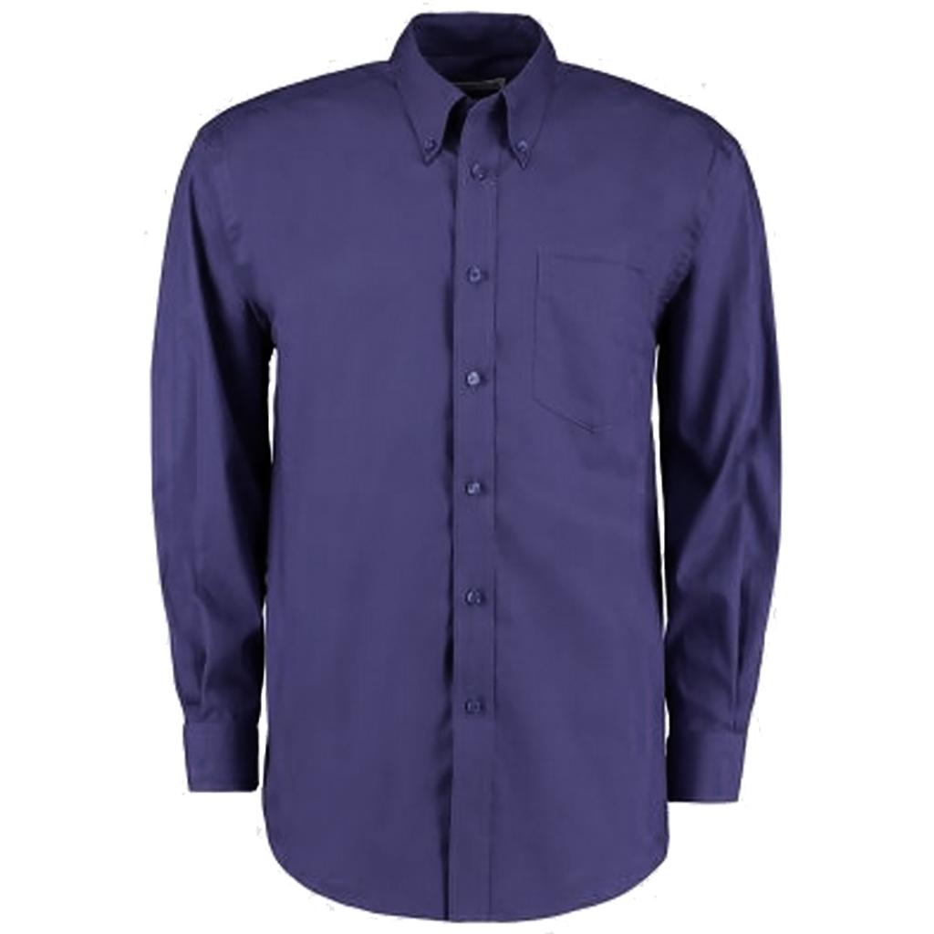 Kustom Kit Мужская корпоративная оксфордская рубашка с длинным рукавом