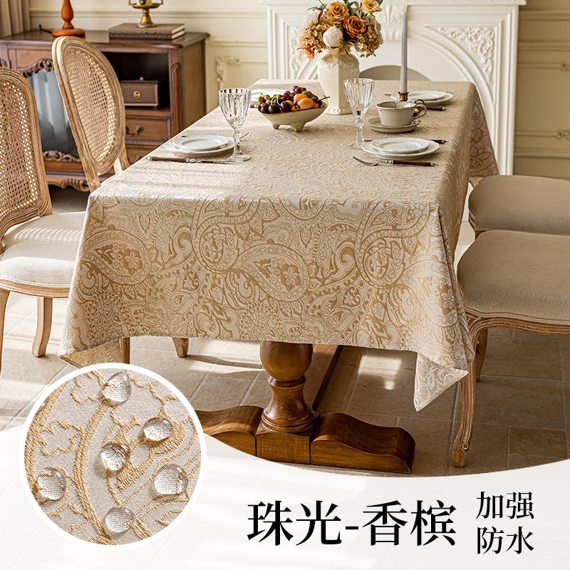 Household Side Cloth, Round Table Decoration French Style Dining Table Cloth, Waterproof And OilProof Tablecloth, Imitation Cotton And Linen