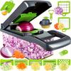 16-in-1 Vegetable Onion Chopper & Food Cutter , Semi-Automatic Chopping for Onions, Carrots, Potatoes, Garlic, Peppers, Kitchen Gadget