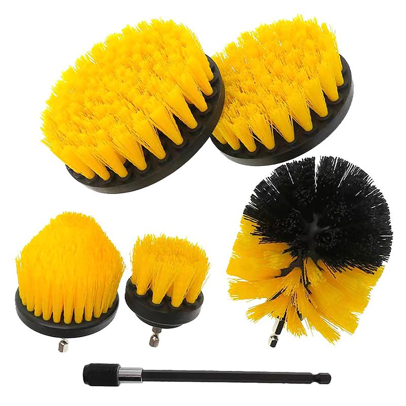 Electric Scrubber Grill Brush Kit 2/3.5/4'' Power Cleaning Brush For Car Bathroom Floor, Tub Shower Grout Nylon Attachments