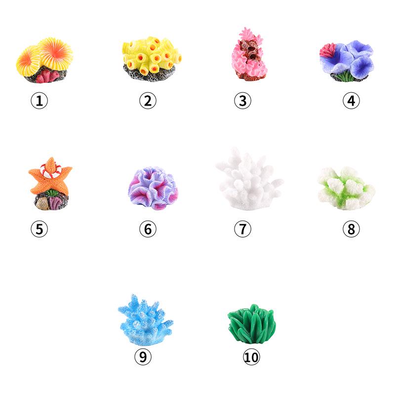 Красочные средиземноморские смоляные коралловые украшения для ландшафтного дизайна аквариума