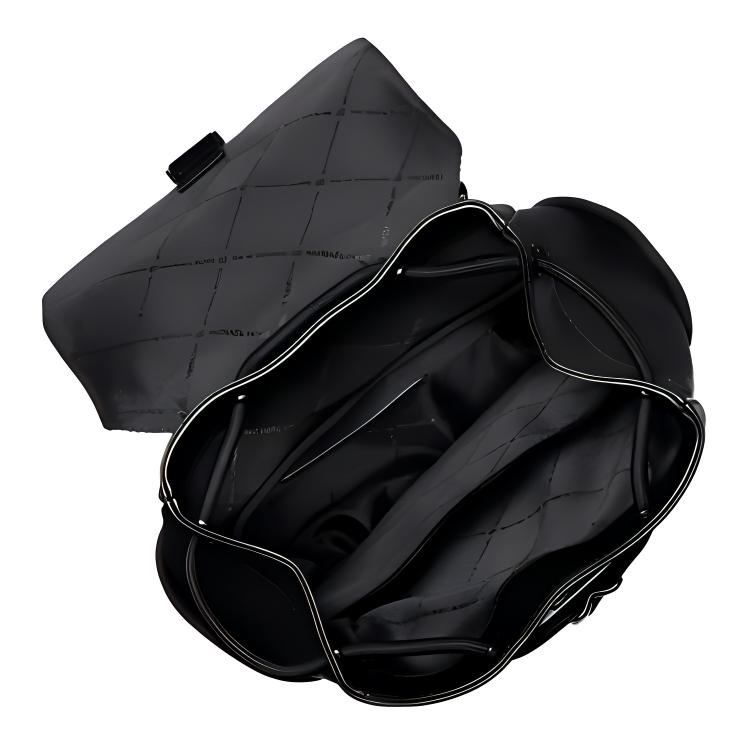 Michael Kors MK Kent Logo Drawstring Closure Nylon And Faux Leather Chest Bag Men bags Black White 37S3LKNC2O-BRIGHT-WHT
