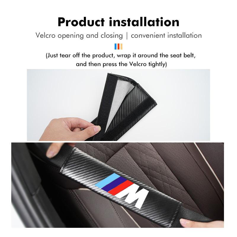 AAAPR1 Carbon Car Seat Belt Cover Shoulder Protector Accessories For BMW M 1 3 4 5 6 7 Series X1 X3 X4 X5 G20 G38 F48 E36 E39