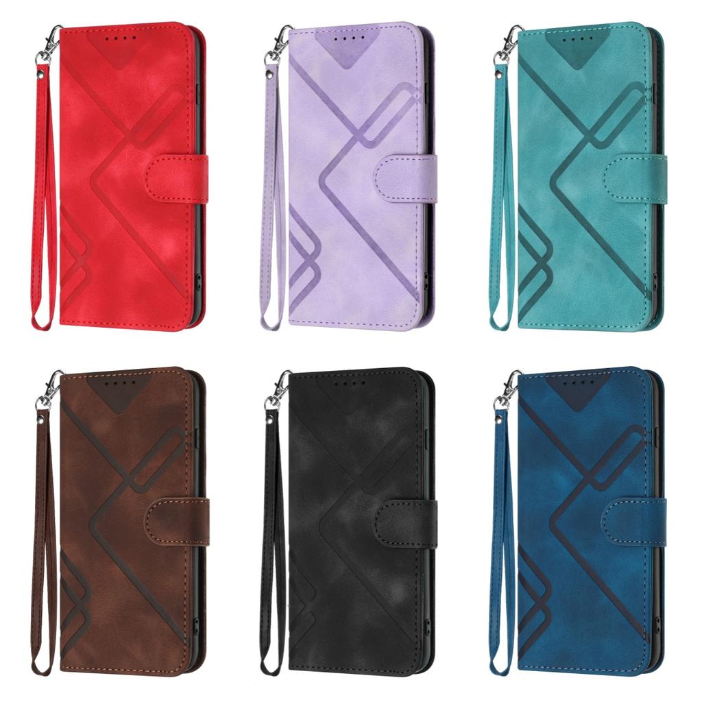 Knurling Stripe PU Leather Wallet Card Bag Phone Case for OnePlus 8 Pro,OnePlus 9,OnePlus 11,OnePlus 12,Nord N100,Nord N200...