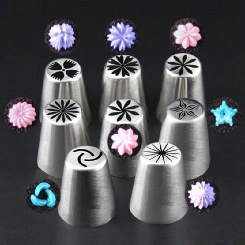 Dessert Decorators Icing Piping Nozzles Russian Tulip Stainless Steel Nozzle 8pcs