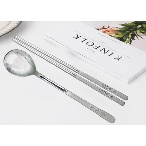 Kitchen Art Clover Sanding, набор столовых приборов на 10 человек, ложка 10 шт. + палочки для еды 10 шт., популярная корейская посуда