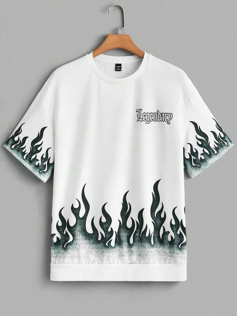 Мужская вязаная повседневная толстовка с принтом букв и пламени Manfinity LEGND