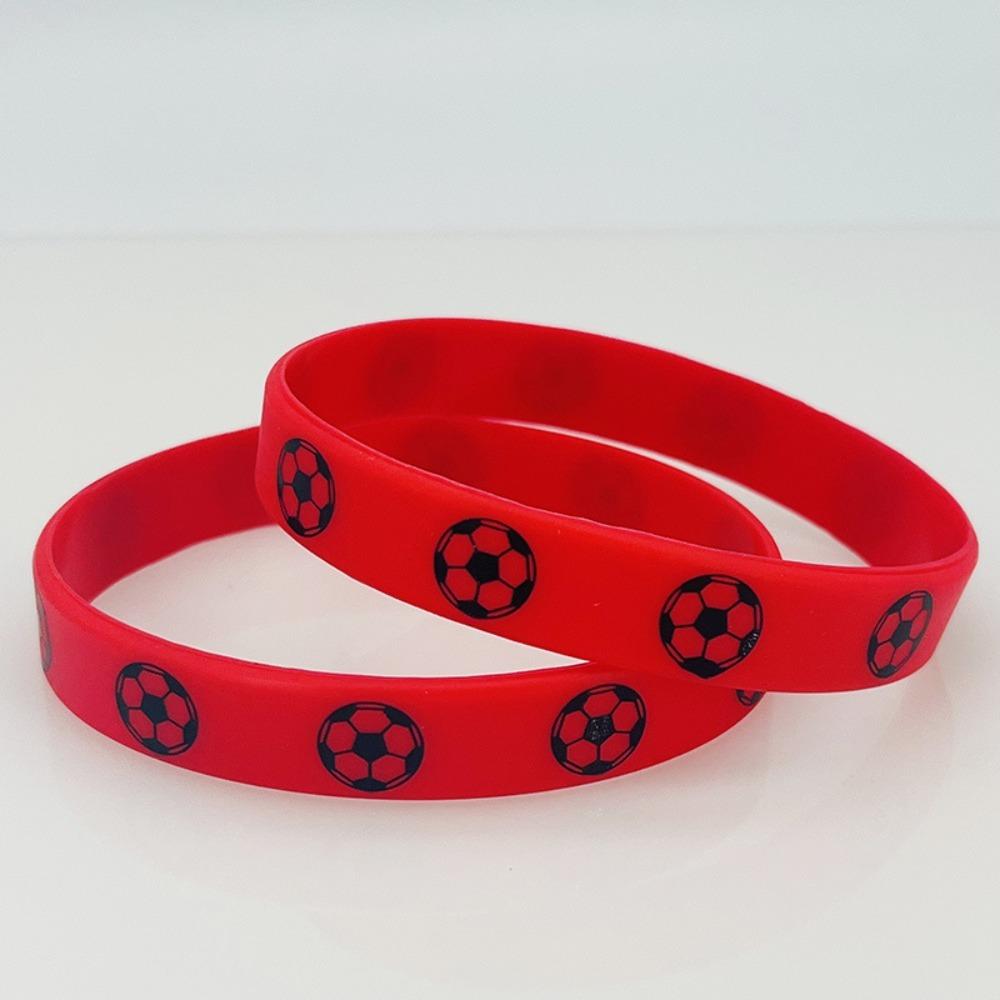 2 шт., силиконовые браслеты с принтом для спорта и футбола, сувенирные спортивные тематические браслеты, украшения для улицы