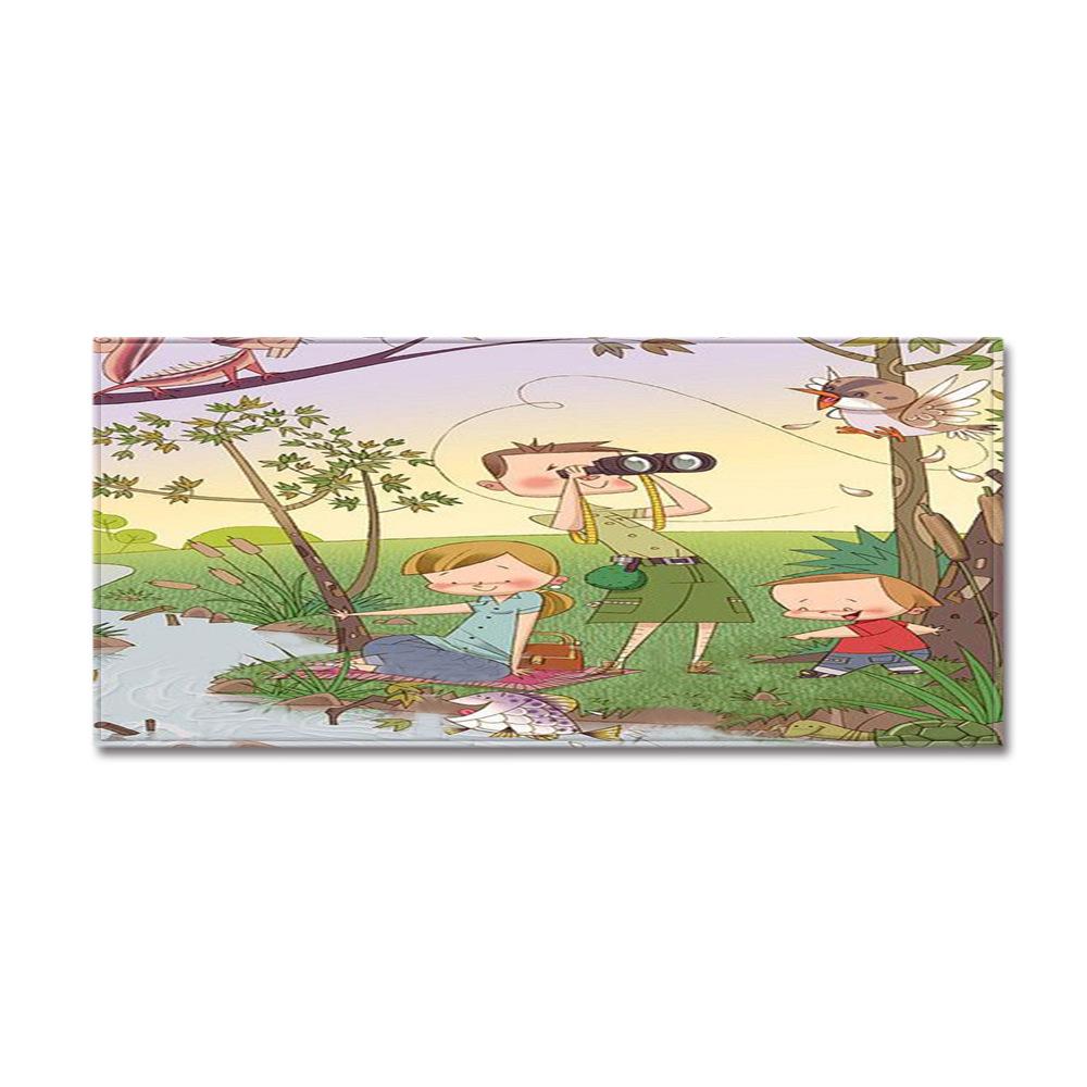 Fresh Bathroom Non-Slip Door Mat Bathroom Mat Kitchen Absorbent Long Floor Mat Bedroom Living Room Carpet