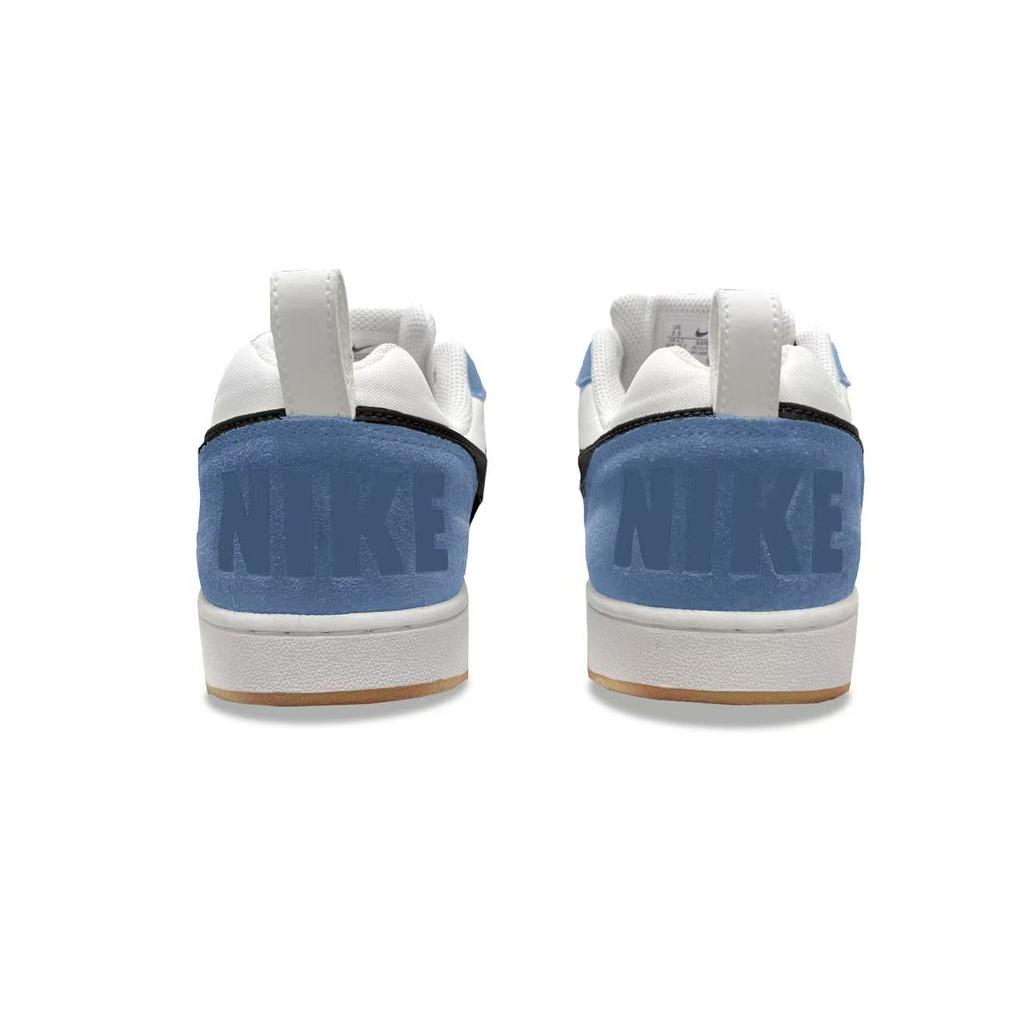 Nike Court Borough Cerulean Edge Abrasion Resistant Lightweight Wear resistant And Lightweight Low top Skateboard Shoes 844881-100(Team93--SBOX )