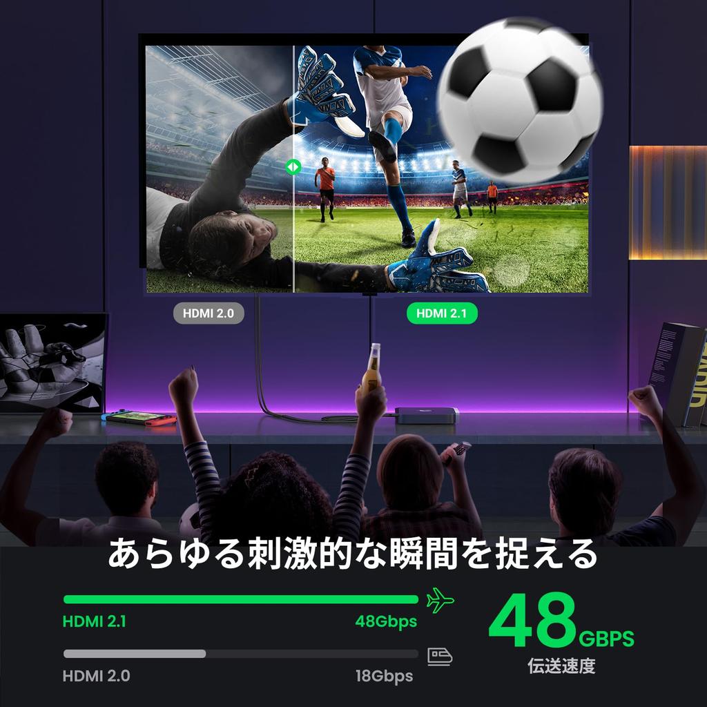 Ugreen Кабель-удлинитель HDMI 8K Удлинительный шнур 48 Гбит/с Кабель-удлинитель Поддерживает 3D HDR eARC Совместим с MacBook HDMI2.1 2.1 8K@60Гц 4K@120Гц