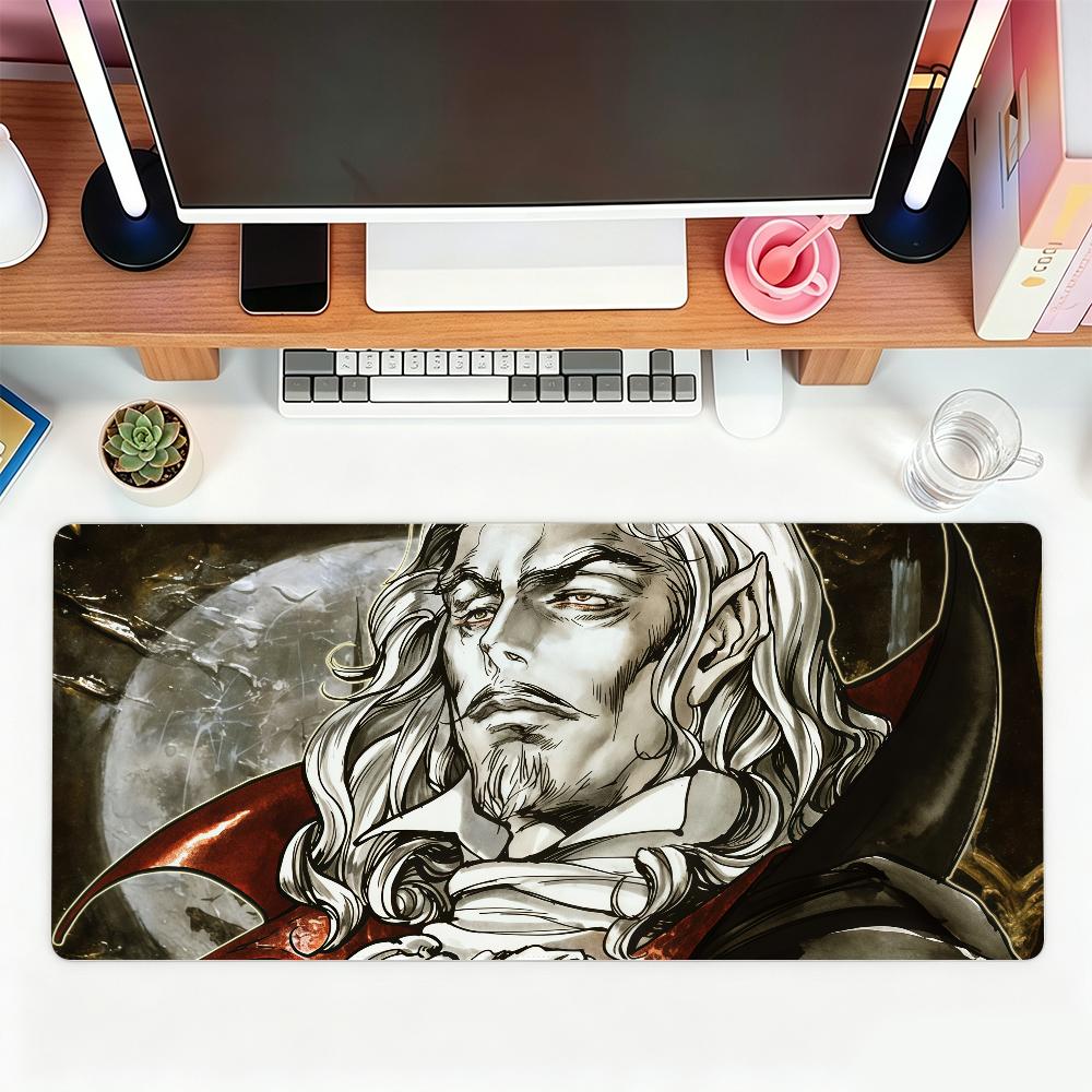 Game C-Castlevania Gothic and dark style Mouse Pad For Office Gaming And Keyboards Non-Slip Large Waterproof