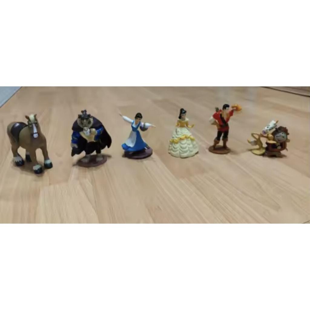  Beauty and the Beast Figurine Set of 6, 10-12 cm Resin Collectible Statues, Exquisite Gift