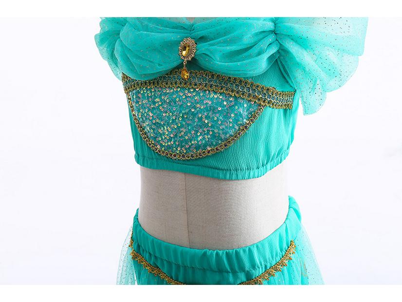 Латинская волшебная лампа Костюм принцессы Жасмин на Хэллоуин для девочек - Идеально подходит для танцев и выступлений в детском саду