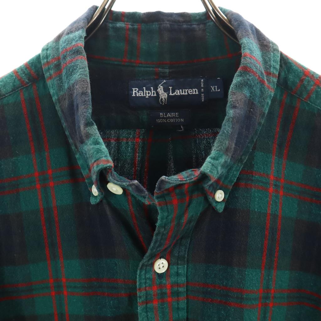 Ralph Lauren Рубашка в клетку с длинным рукавом, длинная, на пуговицах, размер XL, женская, б/у