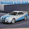 2024 New 1:24 Scale Car Nissan Skyline GTR-R34 Alloy Vehicle Model Diecast Metal Fast Furious Collectible Childrens Birthday Toy Gifts