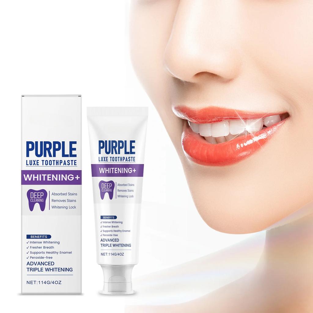Purple Color Corrector Toothpaste Removal Plaque Stain Dental Bleaching Cleaning Oral Hygiene Fresh Breath Whitening Toothpaste