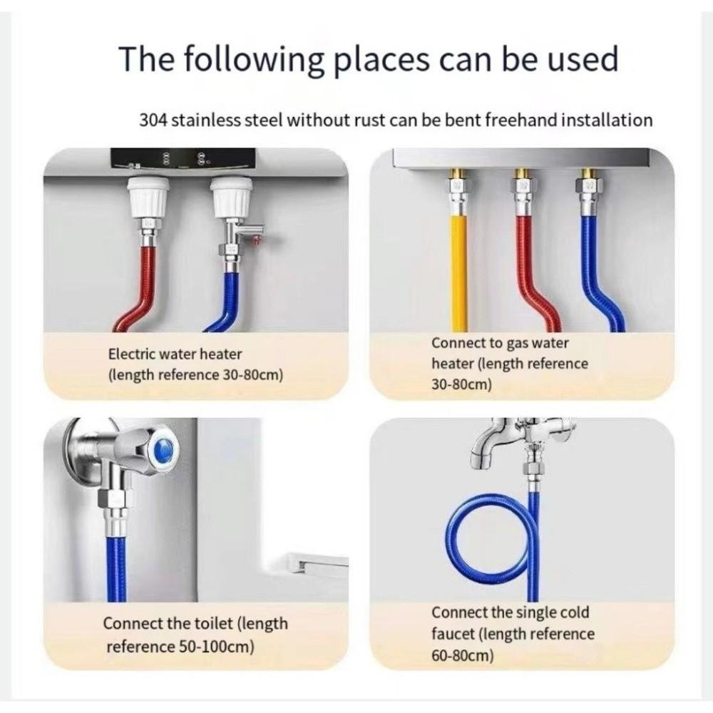 1/2 дюйма Впускной шланг для водонагревателя Взрывозащищенный Бытовой водяной шланг Кран Шланг для унитаза Ванная комната