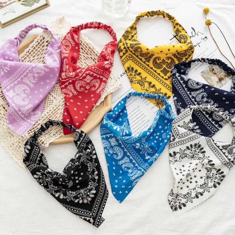 Triangle Bandanas Bandana Print Twisted Headband Hairband Hair Wrap Turban Headwrap Paisley Headwear