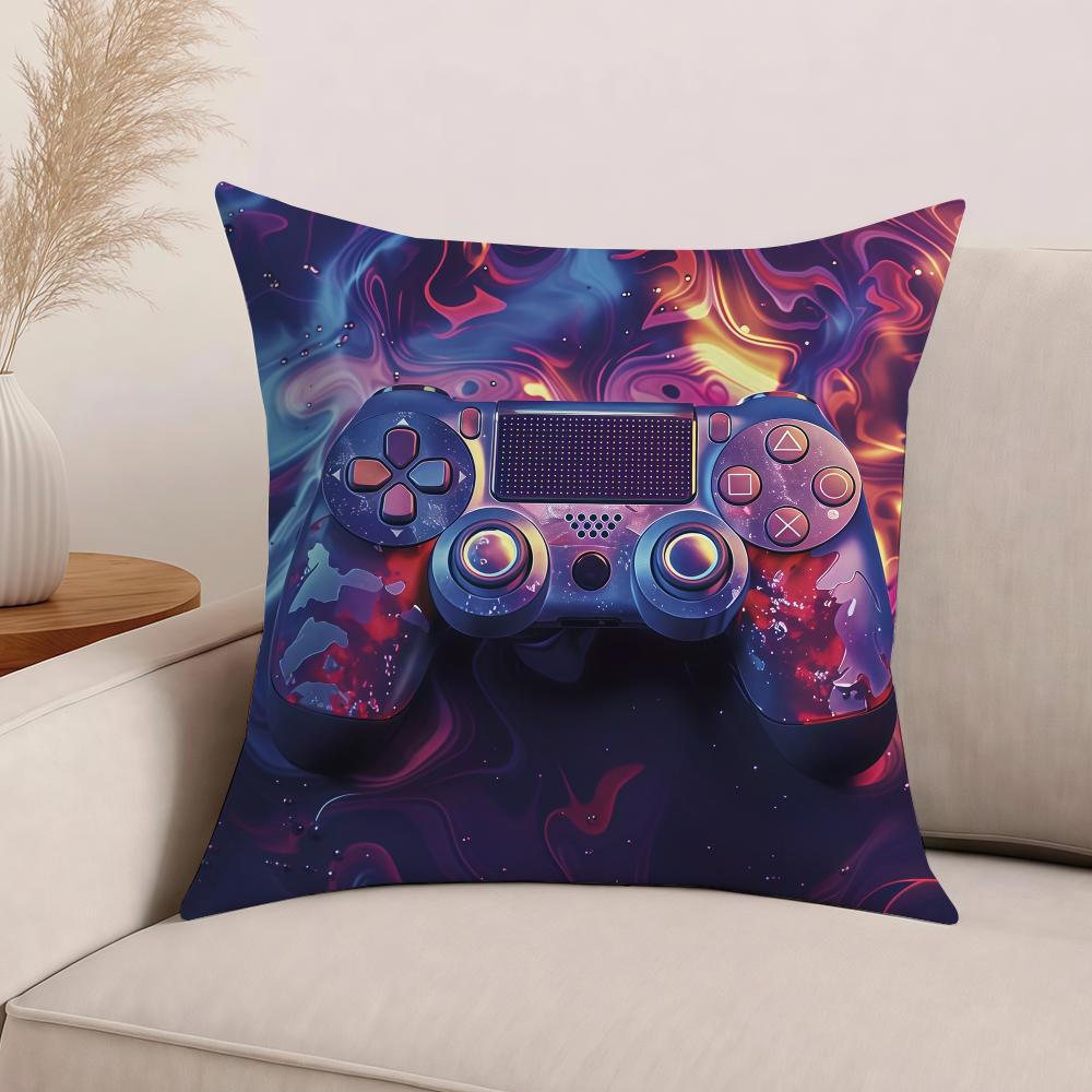 Красочная игровая C-контроллер Модная наволочка Офисные подушки Подходят для дивана Автомобиля Спальни Декоративная наволочка