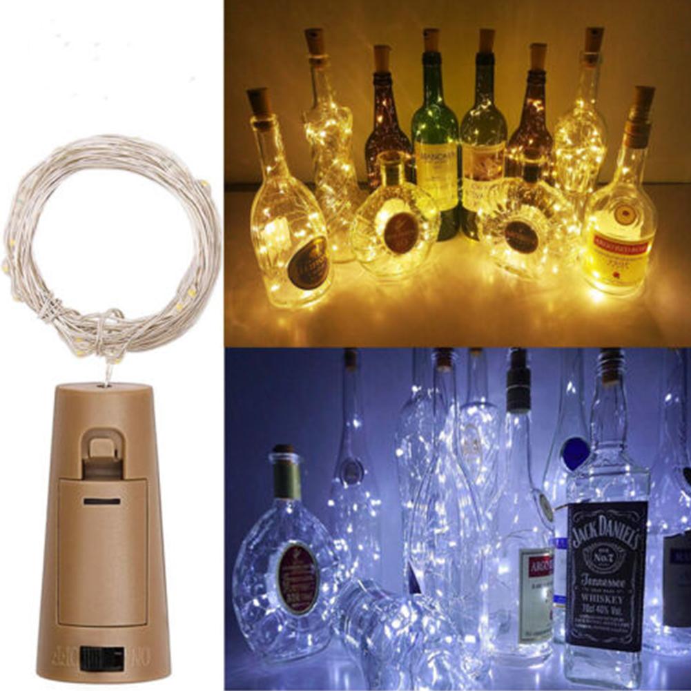 Подсветка для бутылки вина, 10 лампочек, установлены светодиодные батареи