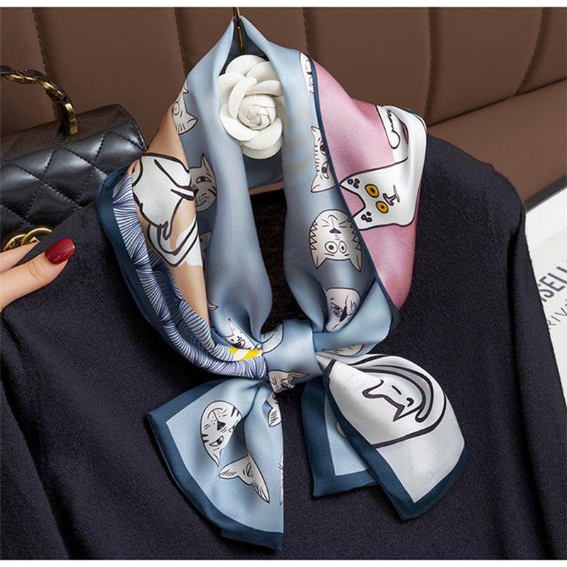 Double-Layer Silk Scarf Mulberry Silk Scarf Women'S Versatile Spring And Autumn Japan And Korea Thin And Narrow Long Decorative Scarf Streamer