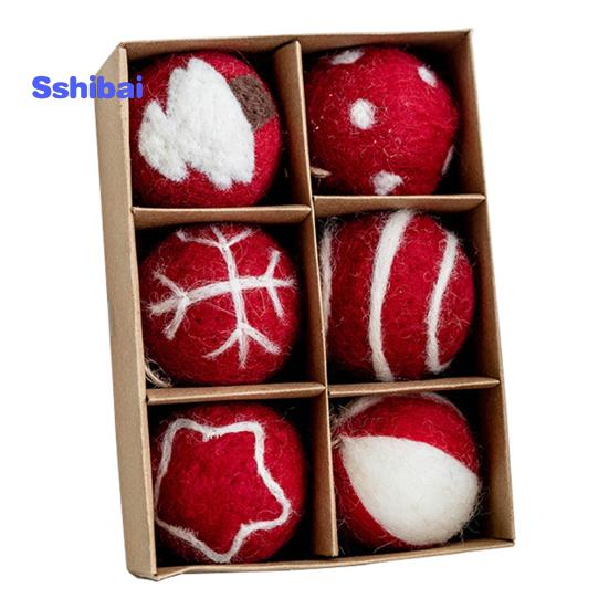 6/36 шт. 3/5 см Рождественский фетровый шар Снежинка Снеговик сплошной цвет небьющиеся многоразовые праздничные украшения Рождественская елка подвесной шар орнамент кулон