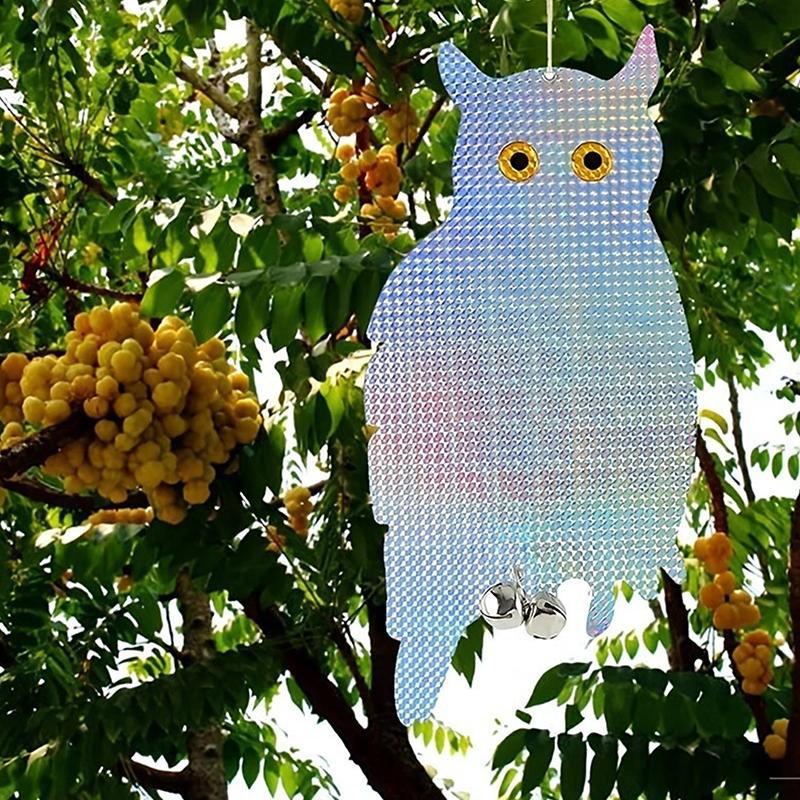 1/2/4/6Pcs Reflective Owl Fake Hawk, Plastic Hanging Reflective Bird Repeller, Outdoor And Garden Decorative Wind Chime