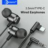 Проводные наушники 3,5 мм L-образный TYPE-C Проводные наушники-вкладыши с микрофоном Hi-Fi стерео Игровые гарнитуры для iPhone