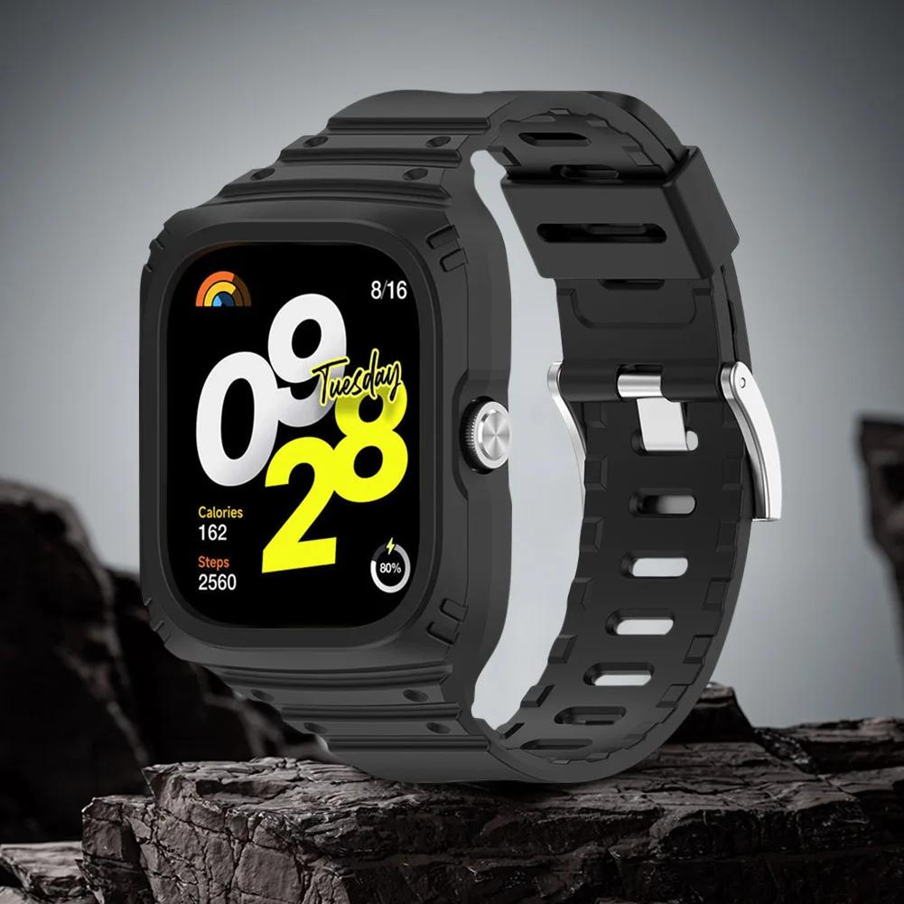 Силиконовый чехол и ремешок 2 в 1 для Redmi Watch 4, защита от пота и воды, защита для запястья, сменный ремешок