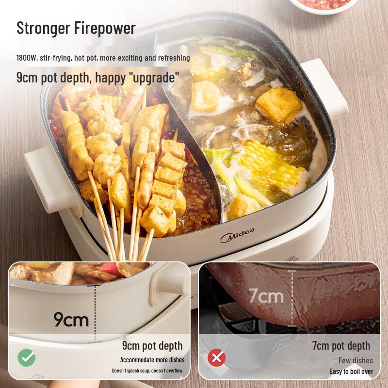 Midea 6L Multifunction Divided Electric Hot Pot