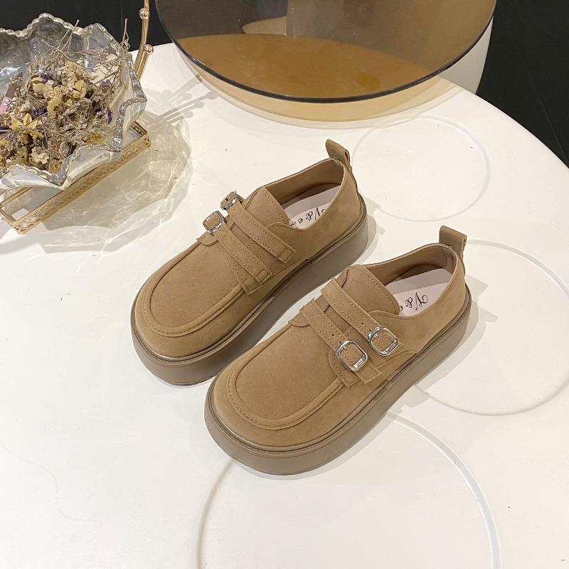 Женские туфли на платформе, весенние новые, в стиле ретро, универсальные, повседневные, с одним ремешком, Boken Doudou