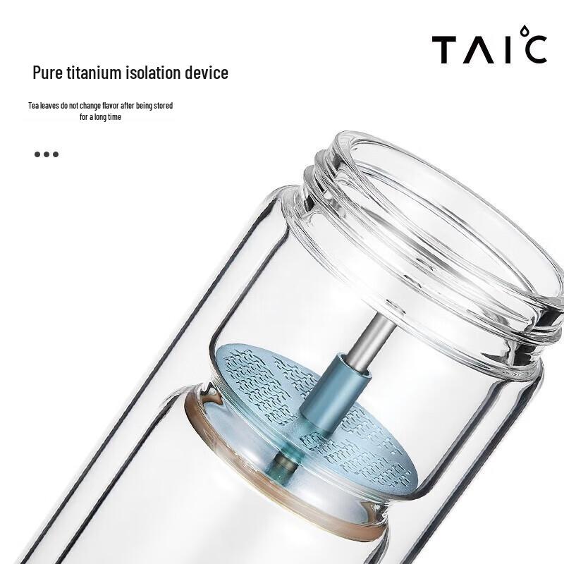 Стеклянная бутылка-заварник TAIC с двойными стенками