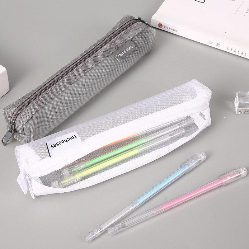 20,5x4x3,5 см мини прозрачный сетчатый пенал для школьников, экзамен, специальная сумка-карандаш, милая детская сумка для канцелярских принадлежностей