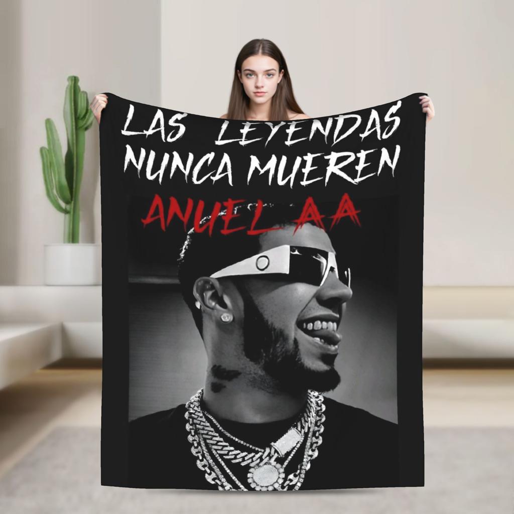 Rapper Anuel AA printed Blanket Picnic Flannel Throw Blanket For Couch Bed Soft Custom DIY Quality Bedspread Gift Idea