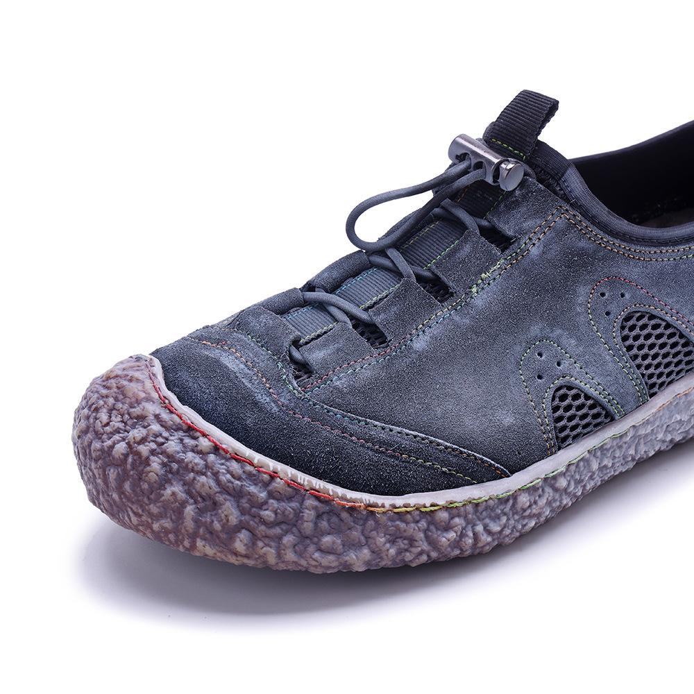 Johnature Женские туфли на плоской подошве из натуральной кожи в стиле ретро с мягкой дышащей сеткой