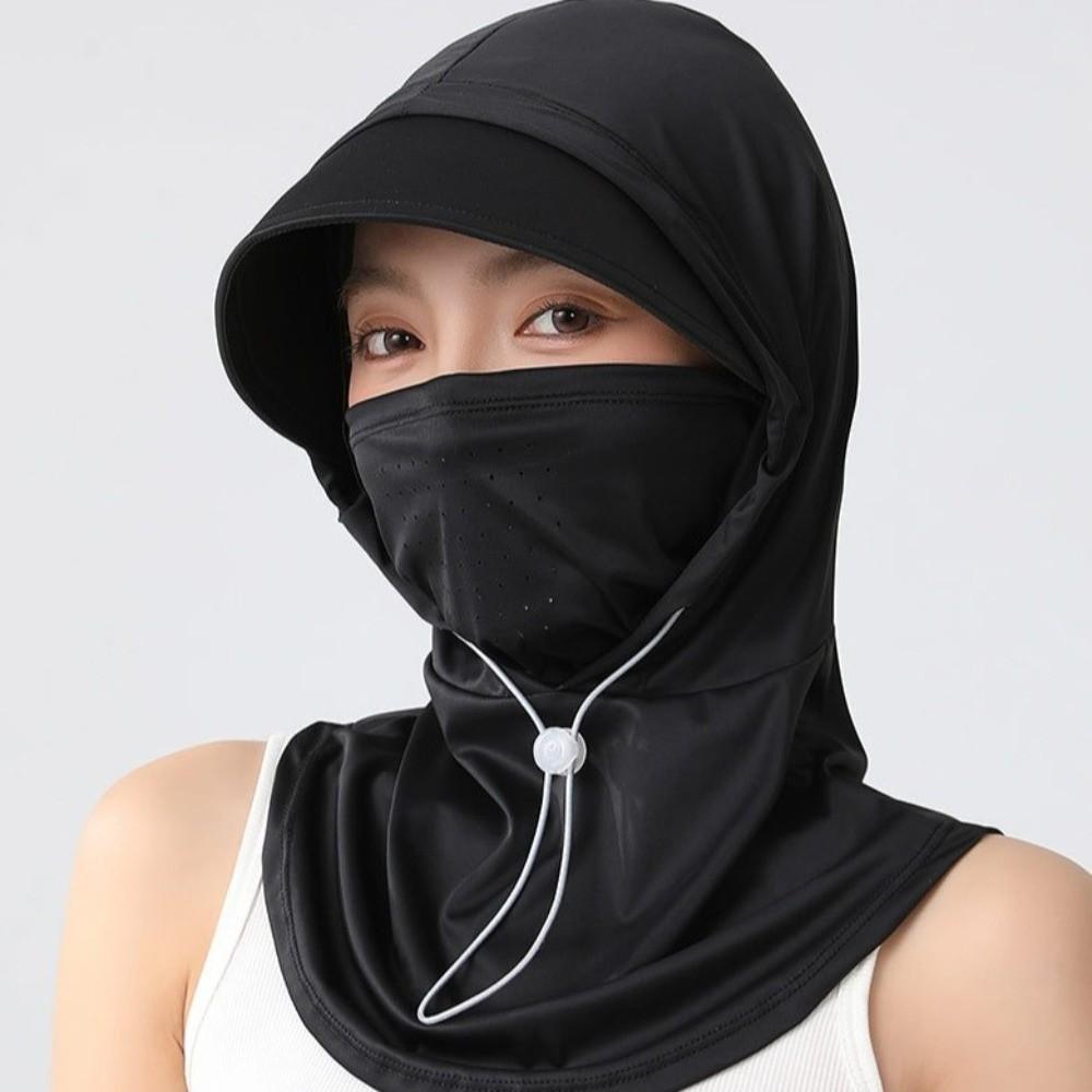 Adjustable Cycling Sun Protection Mask Ice Silk Sunscreen Full Face Cover Balaclava Hat  Outdoor