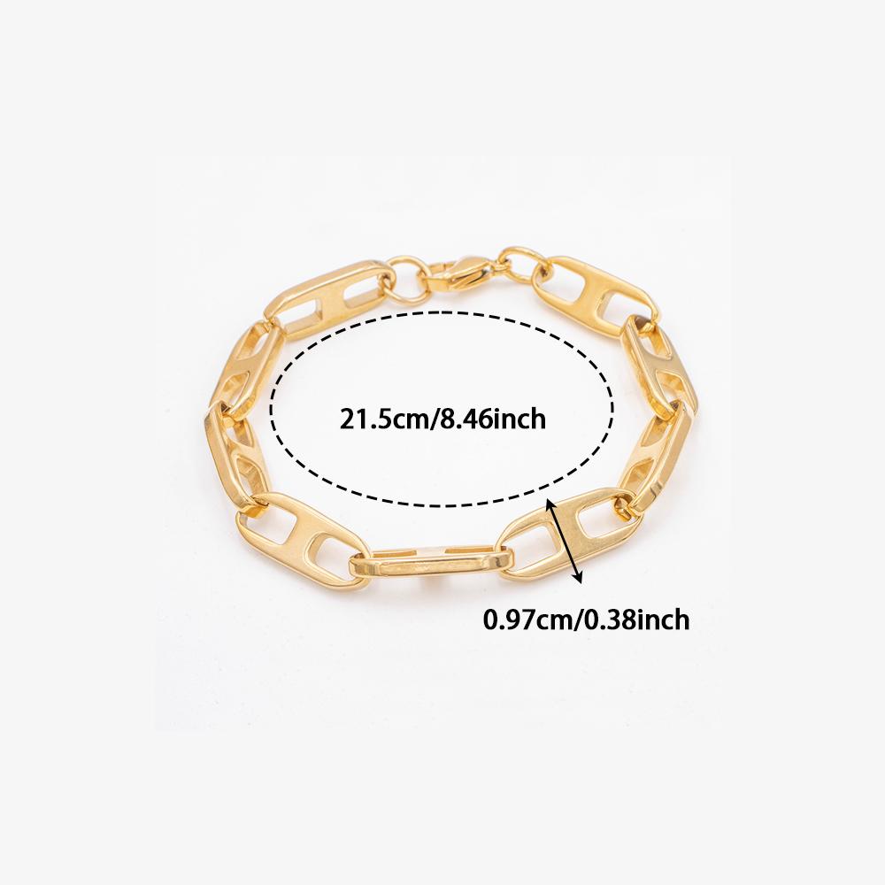 Браслет-цепочка унисекс, серебристо-золотого цвета - простая цепочка из нержавеющей стали для мужчин, гипоаллергенный подарок.